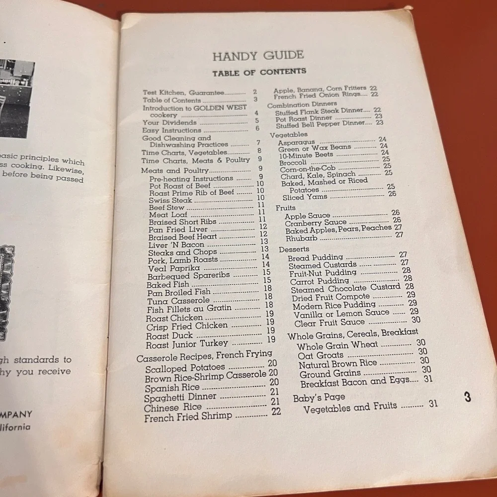 Vintage Golden West Cook Book Stainless Steel Waterless Cookware‎ Recipe Guide